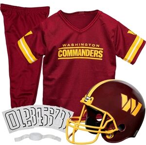 Kids' Burgundy Commanders Jersey Top with Gold Accents